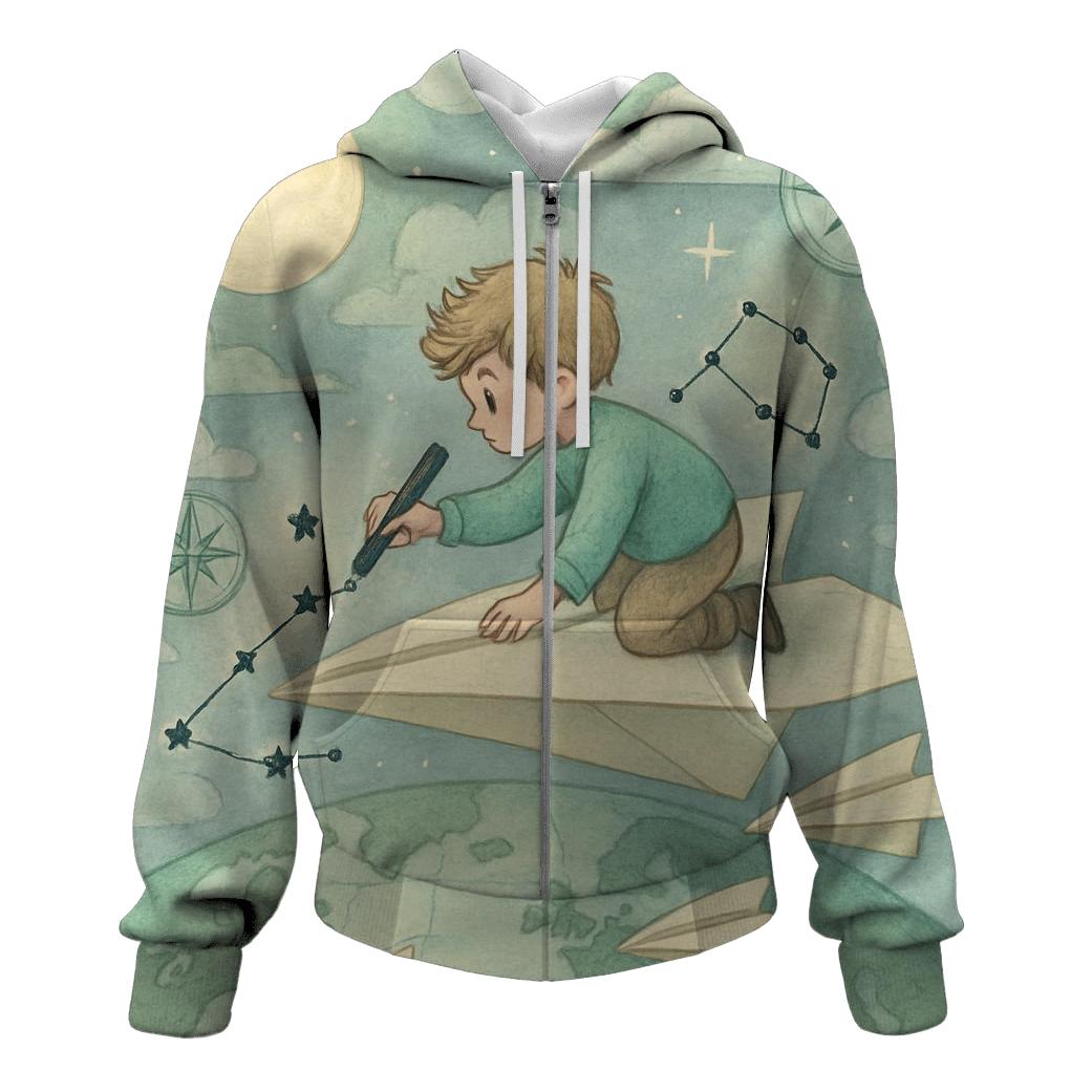 Paperplane Sky Cartographer heavyweight hoodies