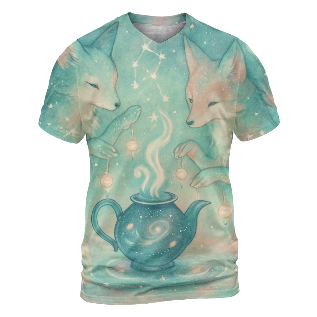 Cosmic Tea Ceremony unique graphic print tees