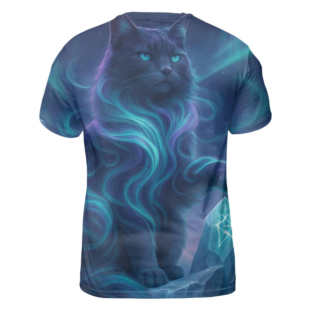 Aurora Guardian Cat vibrant all-over design tees