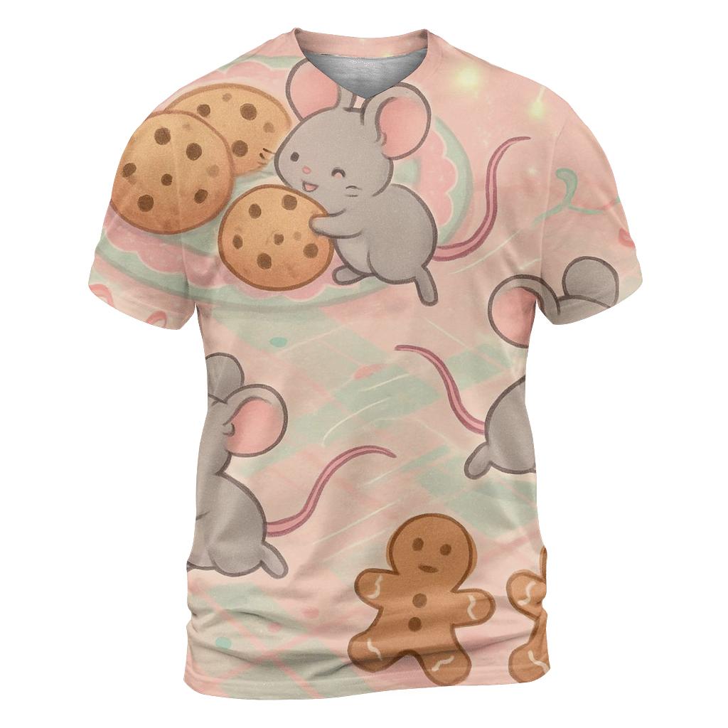 Holiday Cookie Heist artistic all-over print tops