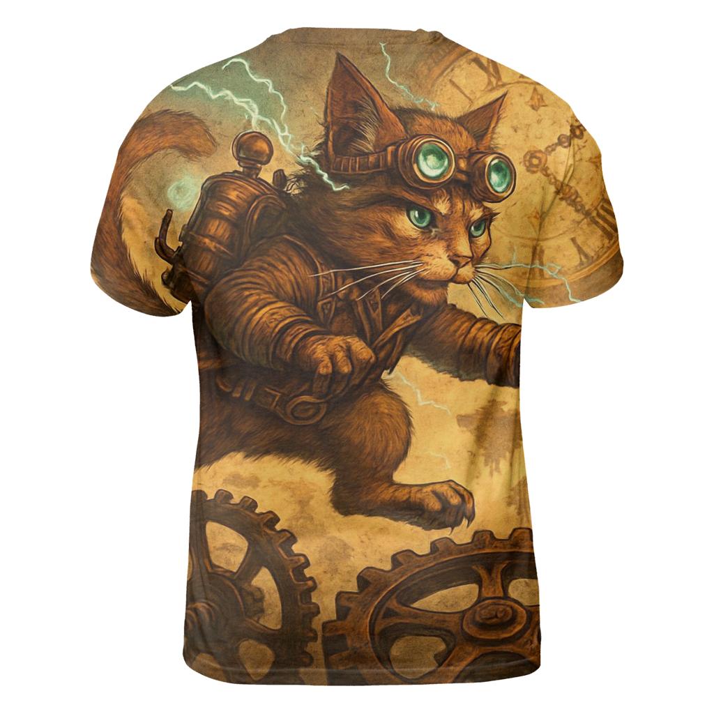 Clockwork Explorer Cat unique graphic print tees