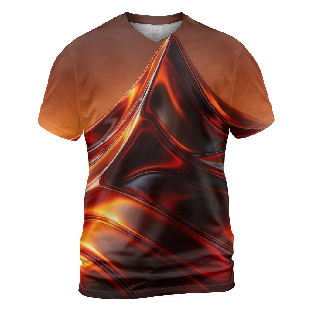Molten Mirror Ridges vibrant all-over design tees