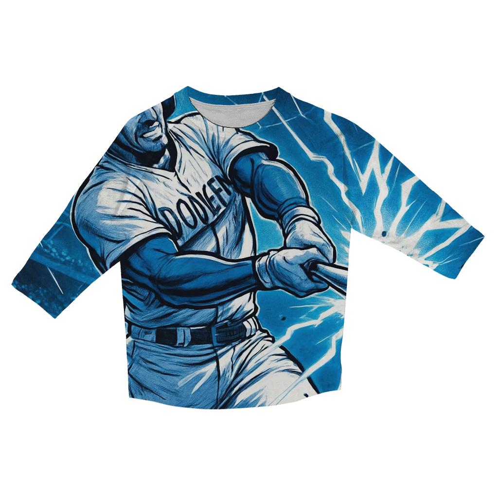 Dodger Blue Lightning Swing custom 3/4 sleeve shirts