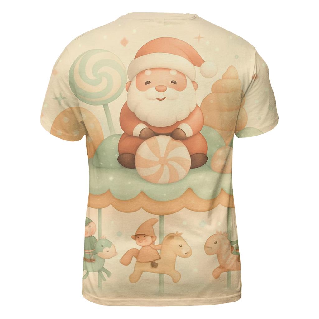 Candy Carousel Santa trendy printed shirt styles