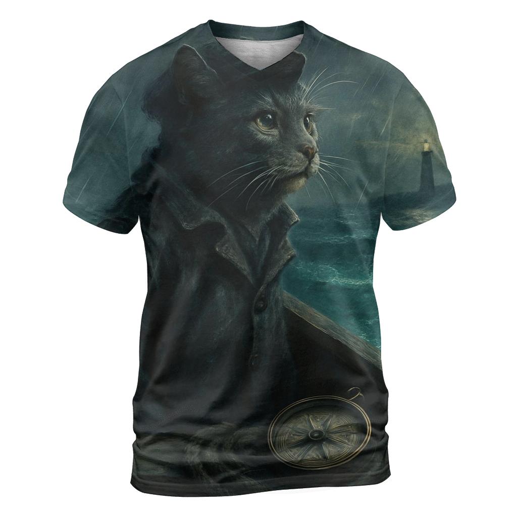Vintage Sailor Cat trendy printed shirt styles