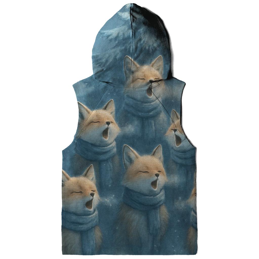 Starlit Caroling Foxes printed hoodies
