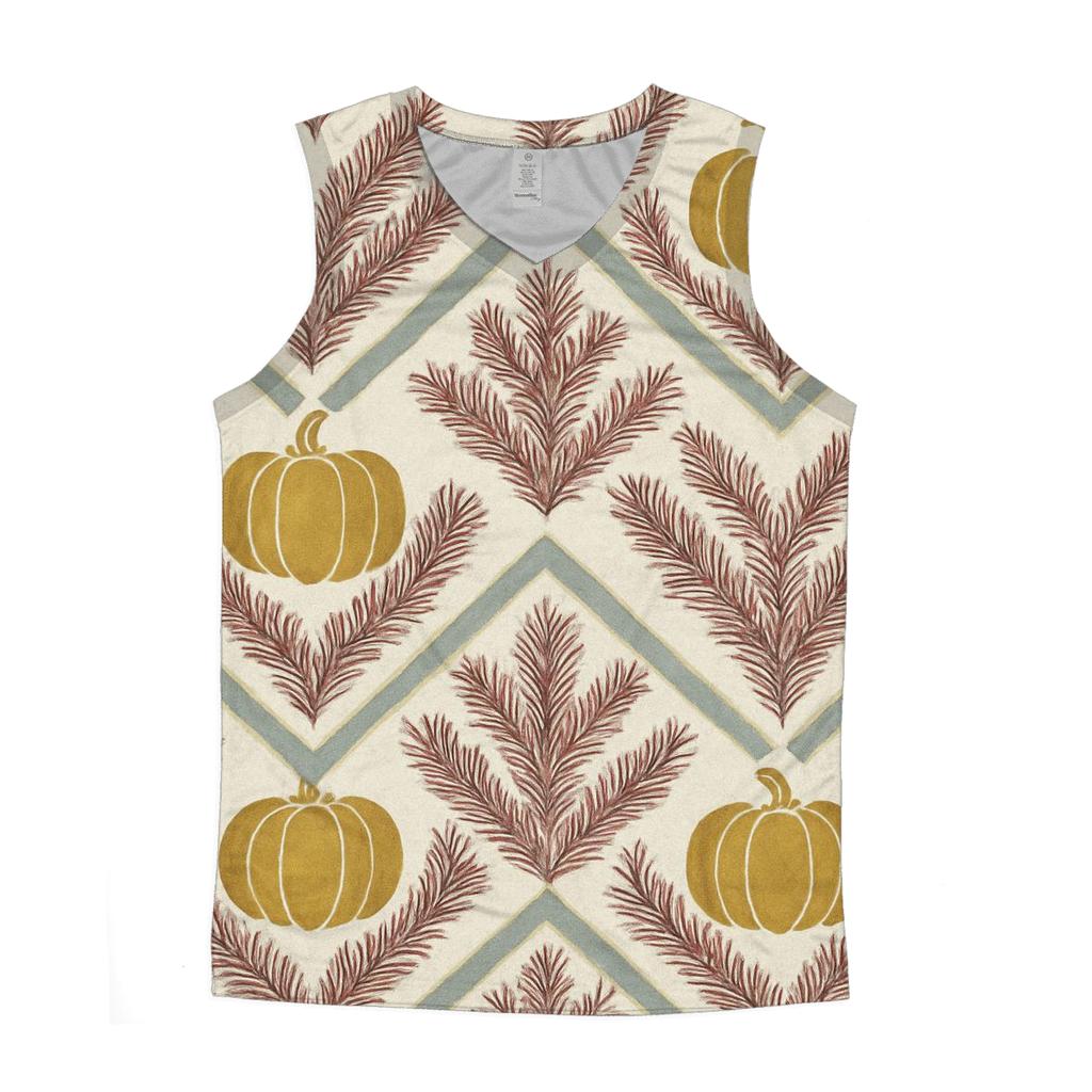 Golden Pumpkin Chevron On Ivory Background cotton sleeveless tops