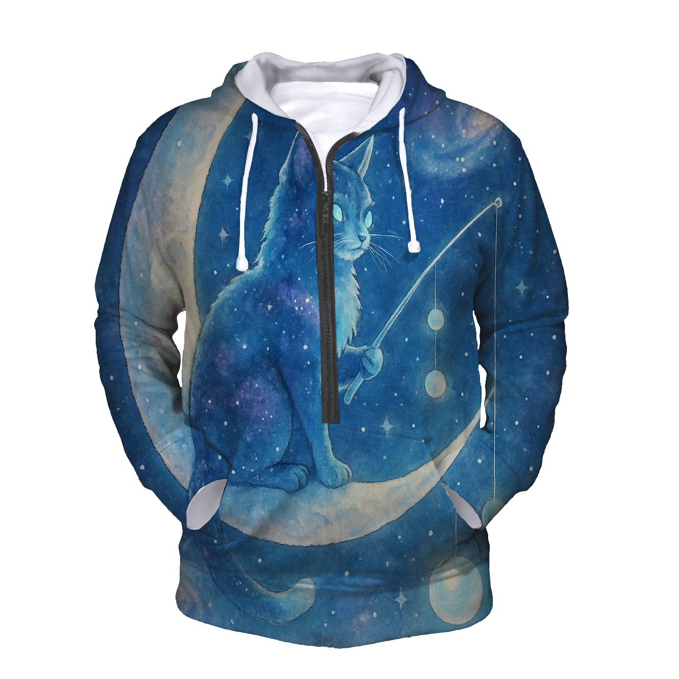 Cosmic Fisher Cat graphic hoodies