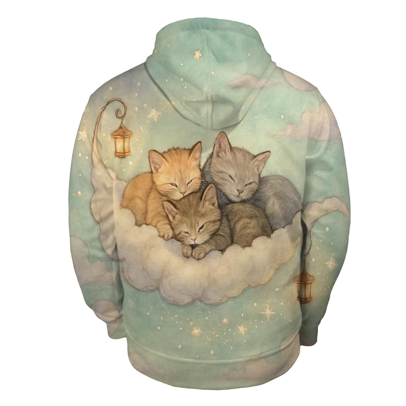 Cloudship Nap Kittens lightweight hoodies
