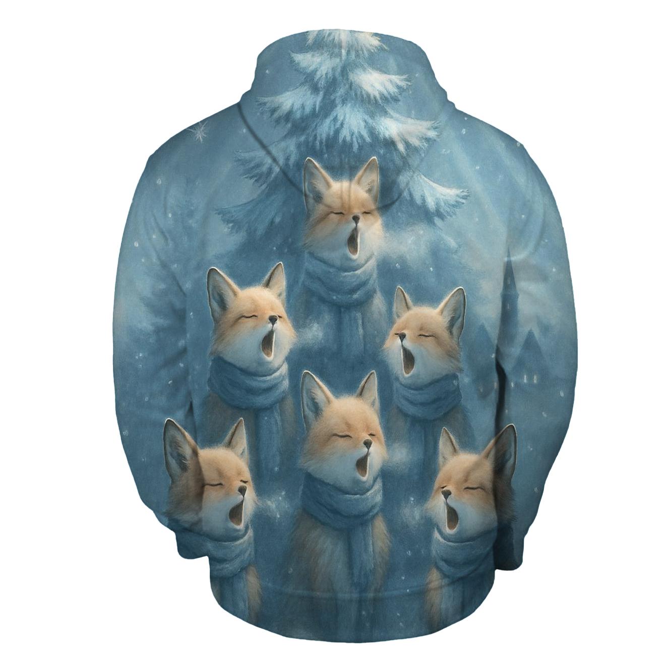 Starlit Caroling Foxes custom hoodies