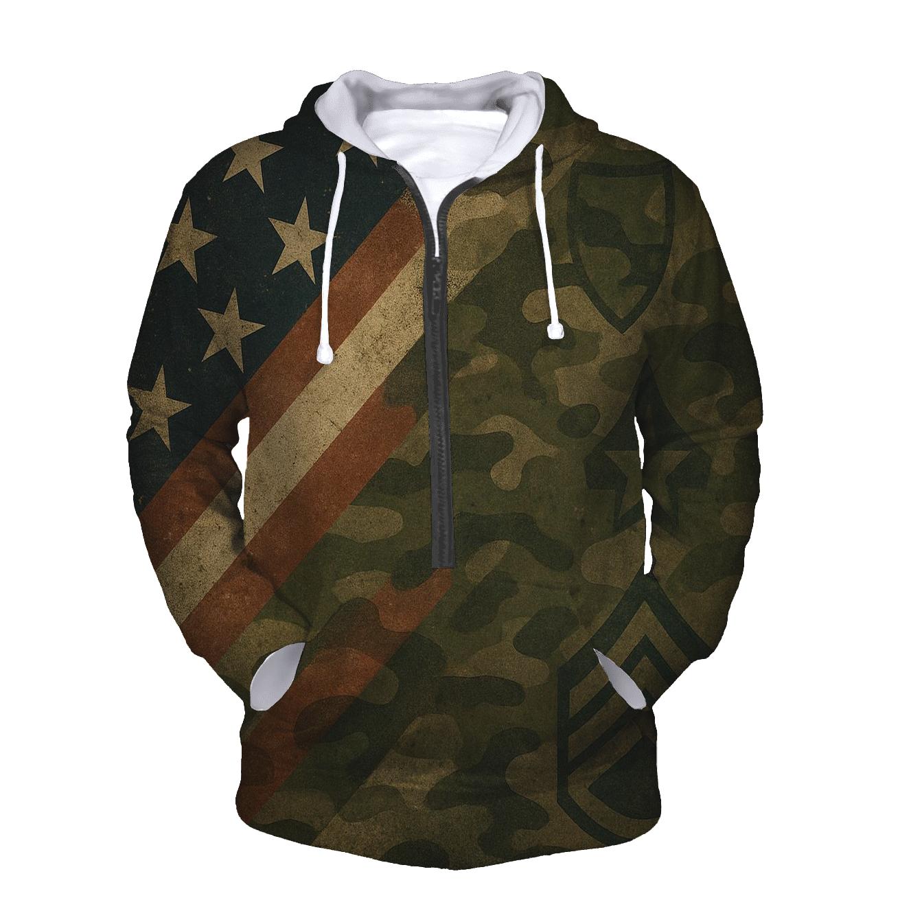 Camouflage Flag Fusion embroidered hoodies