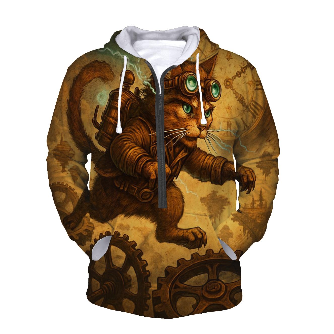 Clockwork Explorer Cat hoodie designs