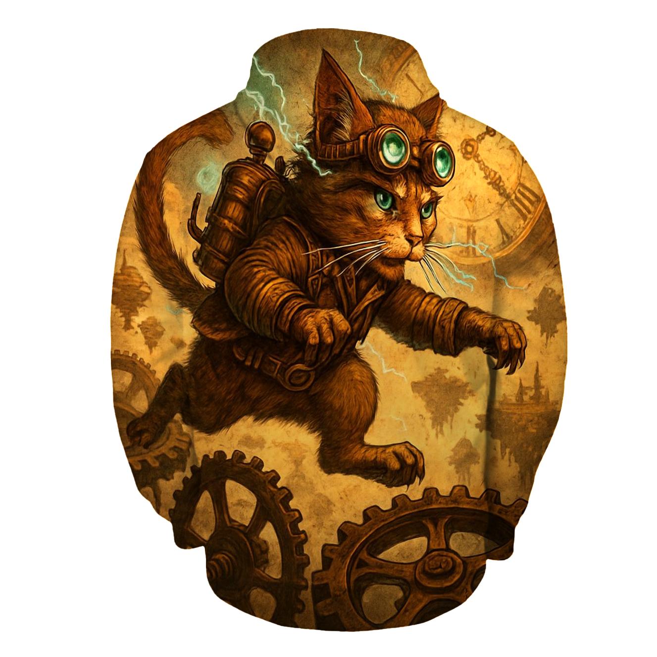 Clockwork Explorer Cat hoodie designs