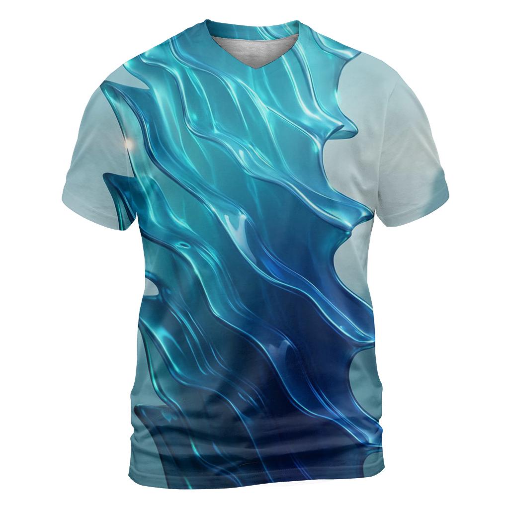 Oceanic Glass Cascade creative print fashion shirts