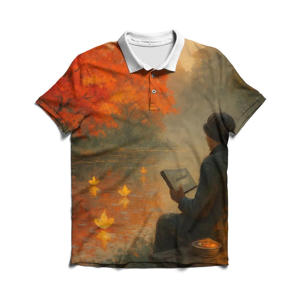 Maple Lantern Reflection personalized polo shirts