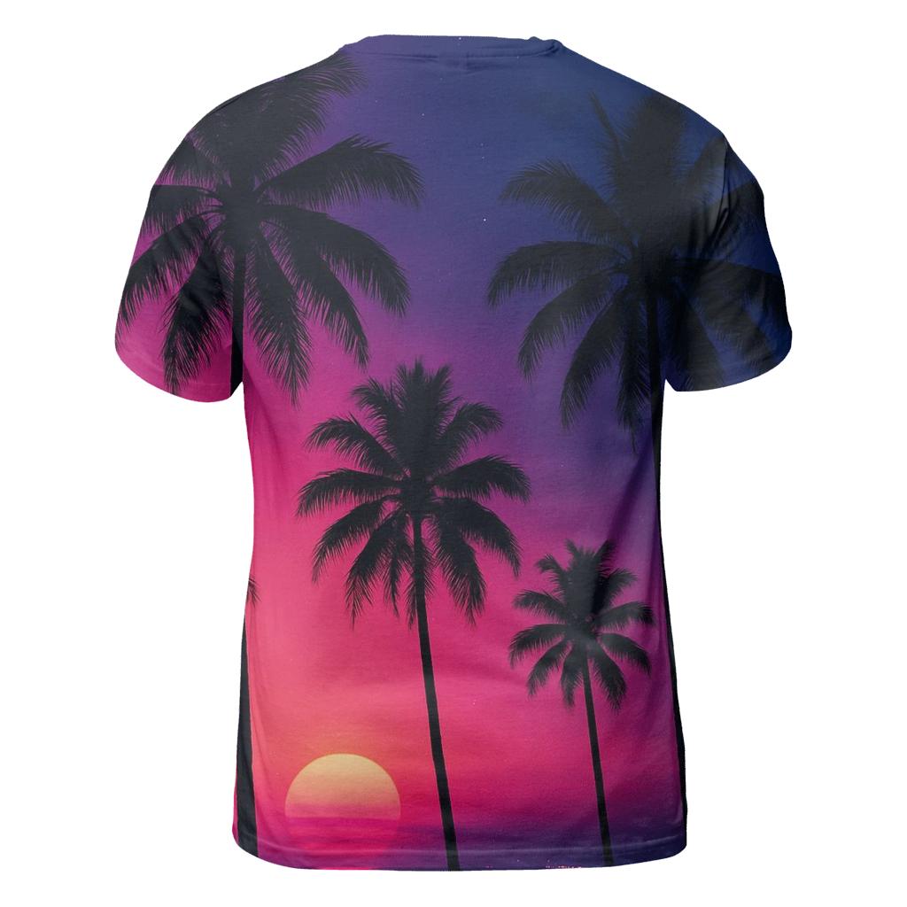 Neon Palmtree Silhouettes designer pattern shirts