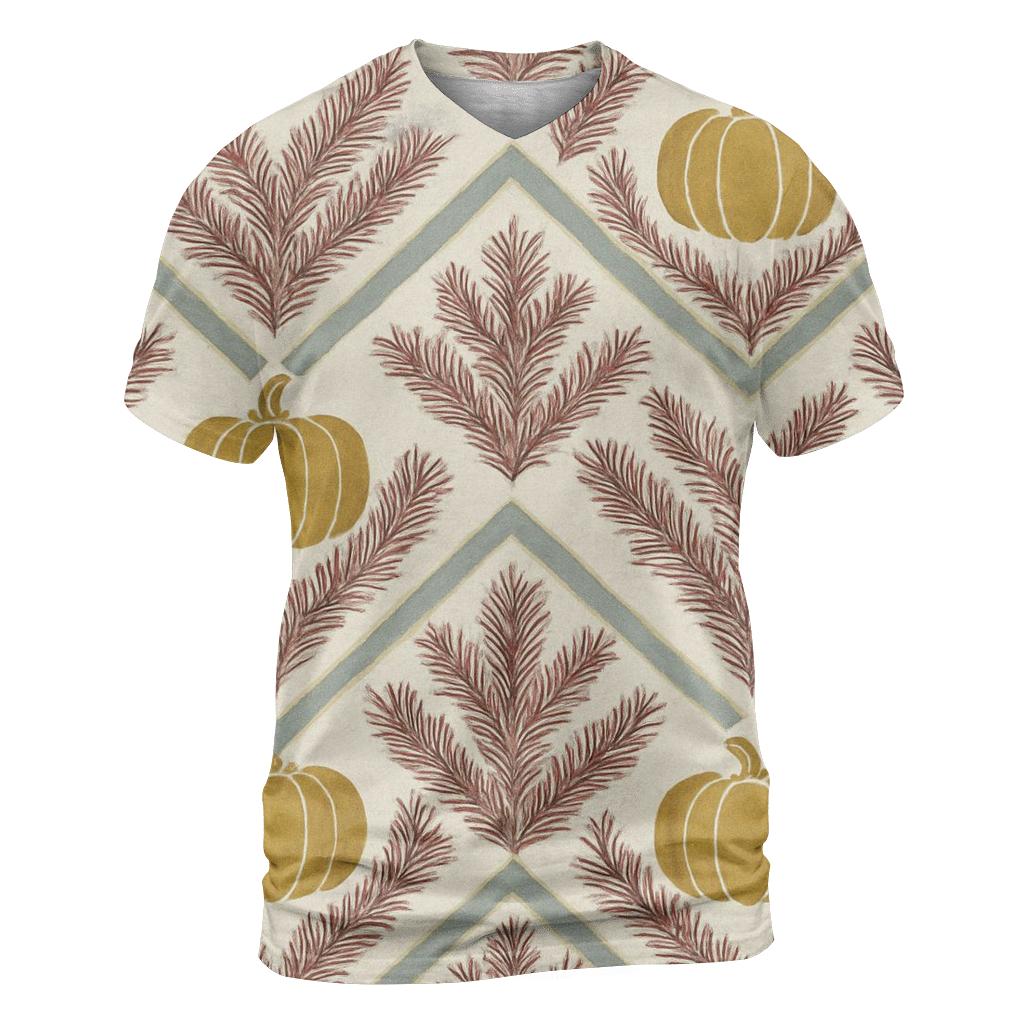 Golden Pumpkin Chevron On Ivory Background designer pattern shirts