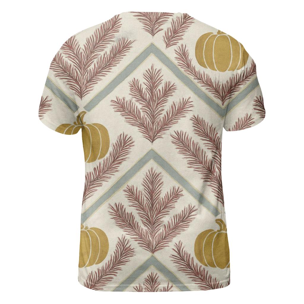 Golden Pumpkin Chevron On Ivory Background designer pattern shirts