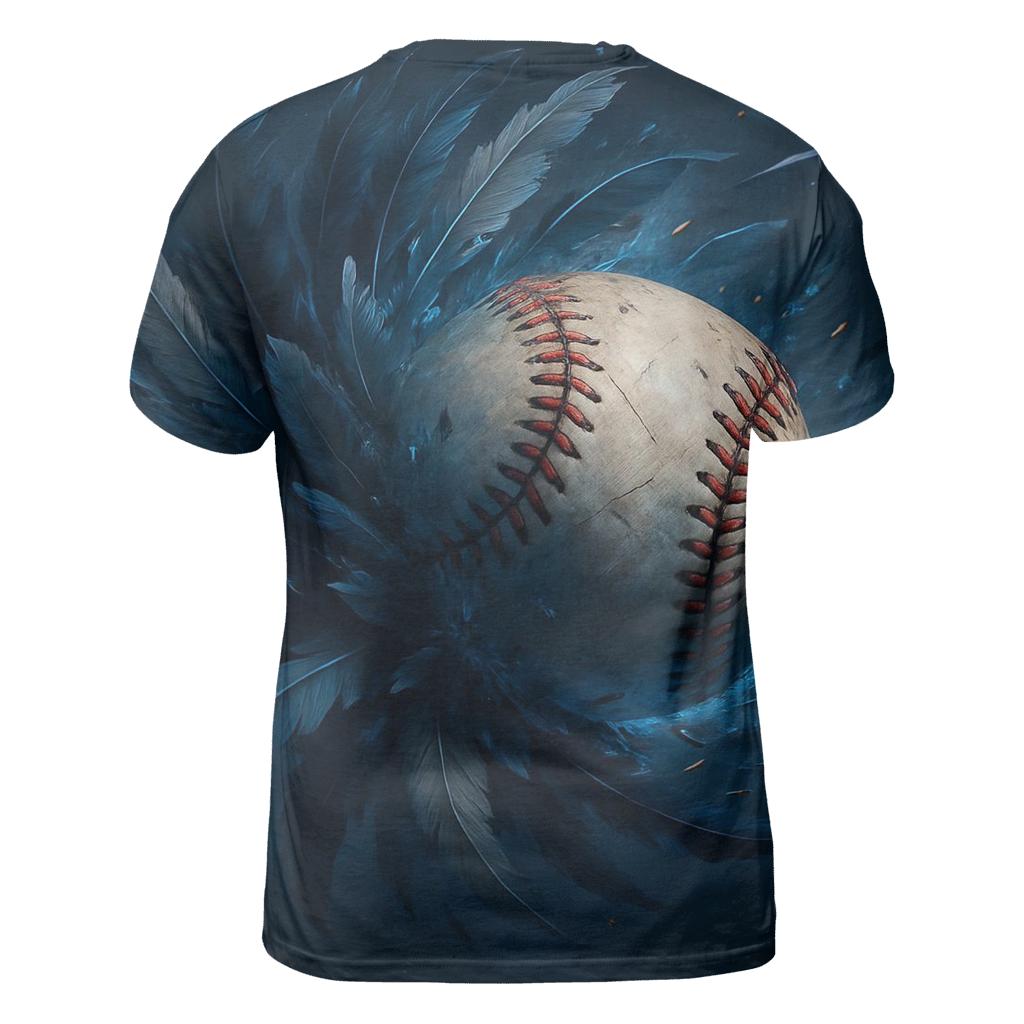 Feather Strike Blue Jays vibrant all-over design tees