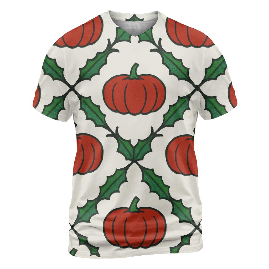 Pumpkin Silhouette Lattice On White Background statement graphic shirts