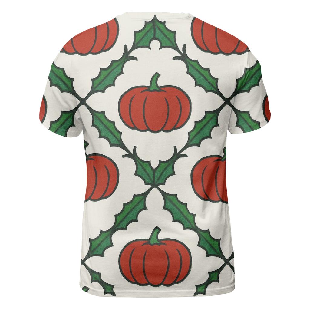 Pumpkin Silhouette Lattice On White Background statement graphic shirts