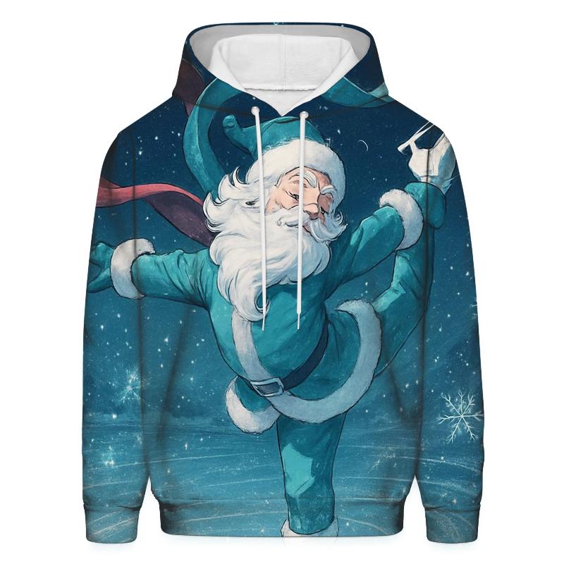 Frostbound Skate Santa premium hoodies