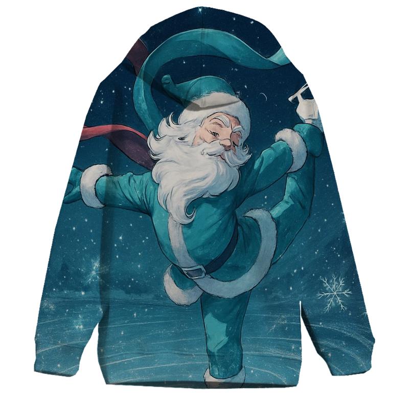 Frostbound Skate Santa premium hoodies