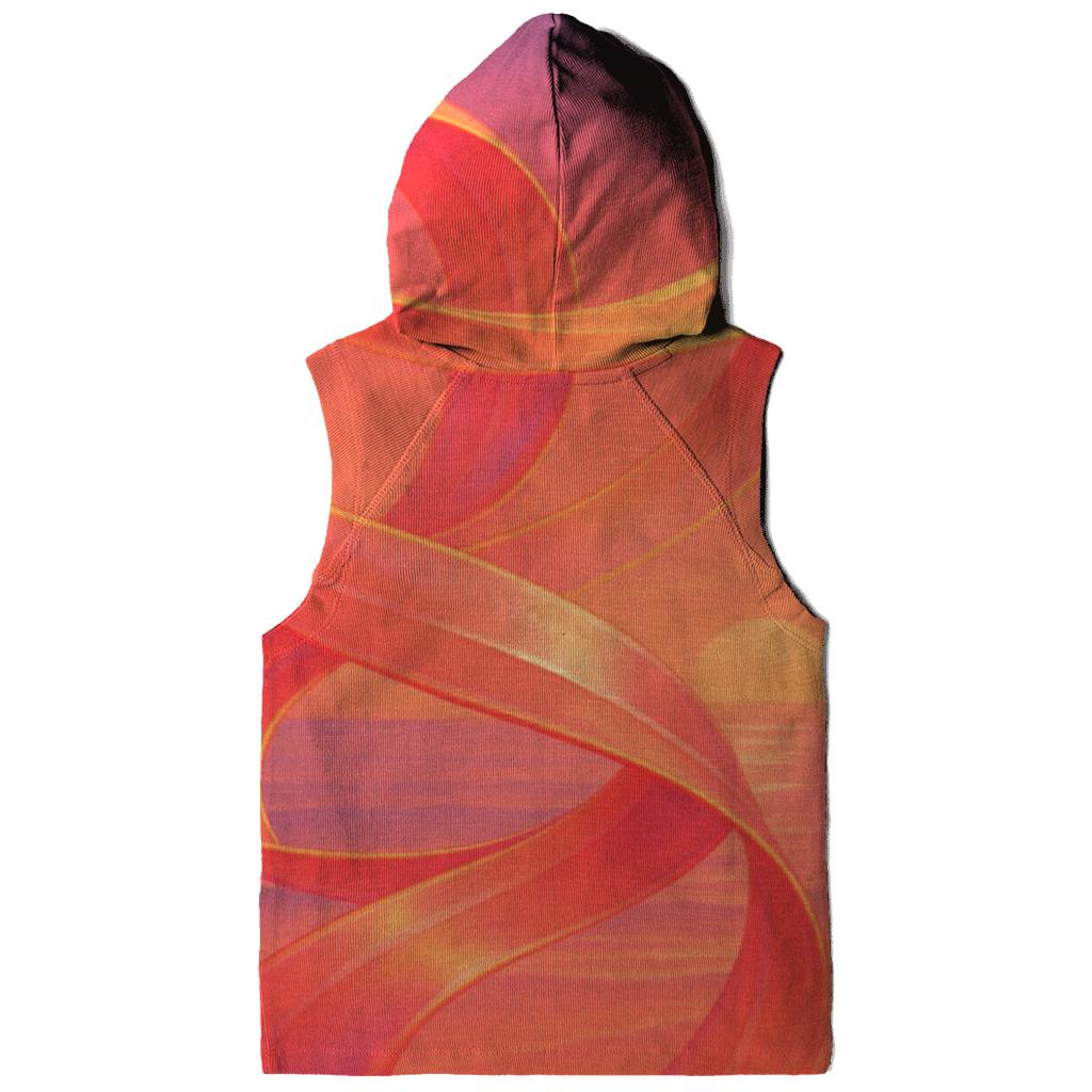 Coral Sunset Ribbon zip-up hoodies