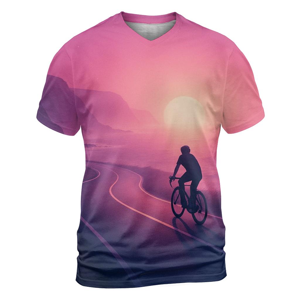 Crimson Coastal Track vibrant all-over design tees