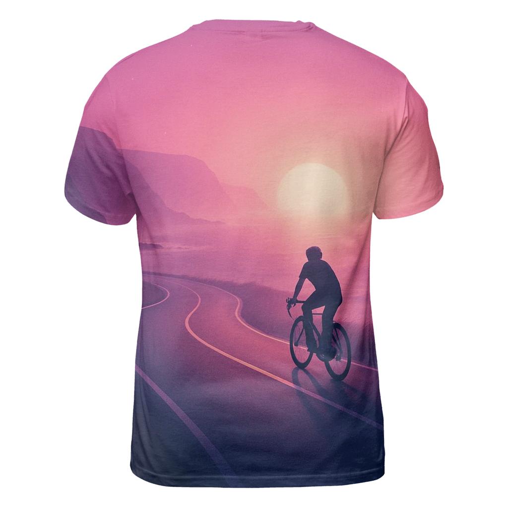 Crimson Coastal Track vibrant all-over design tees