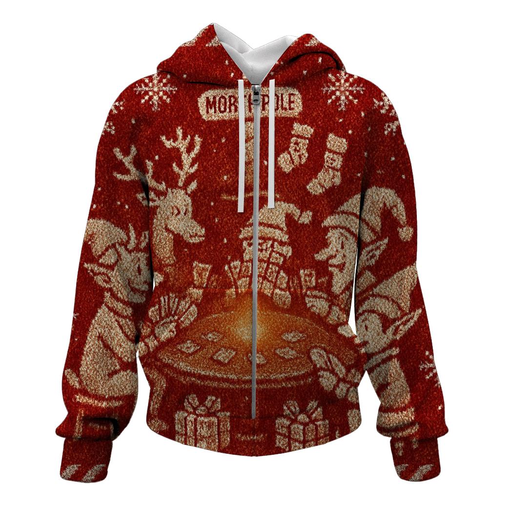 North Pole Knitted Game Night graphic hoodies