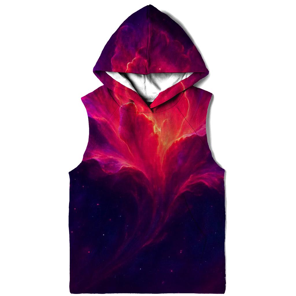 Crimson Nebula Bloom printed hoodies