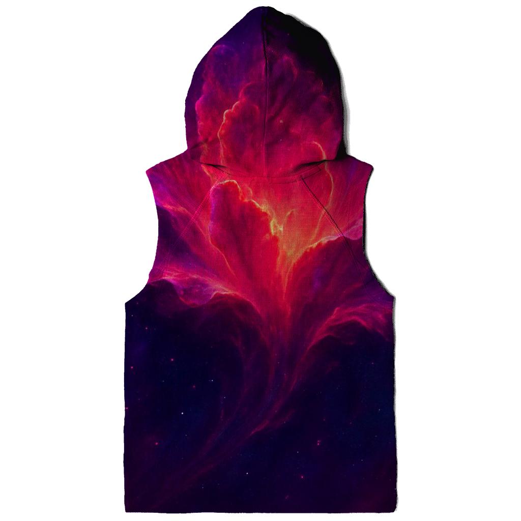 Crimson Nebula Bloom printed hoodies