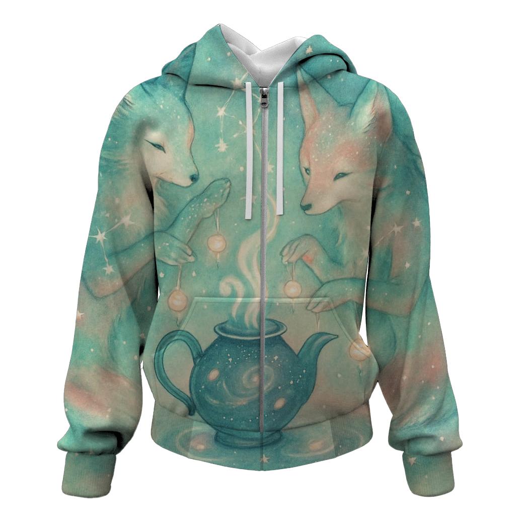 Cosmic Tea Ceremony embroidered hoodies