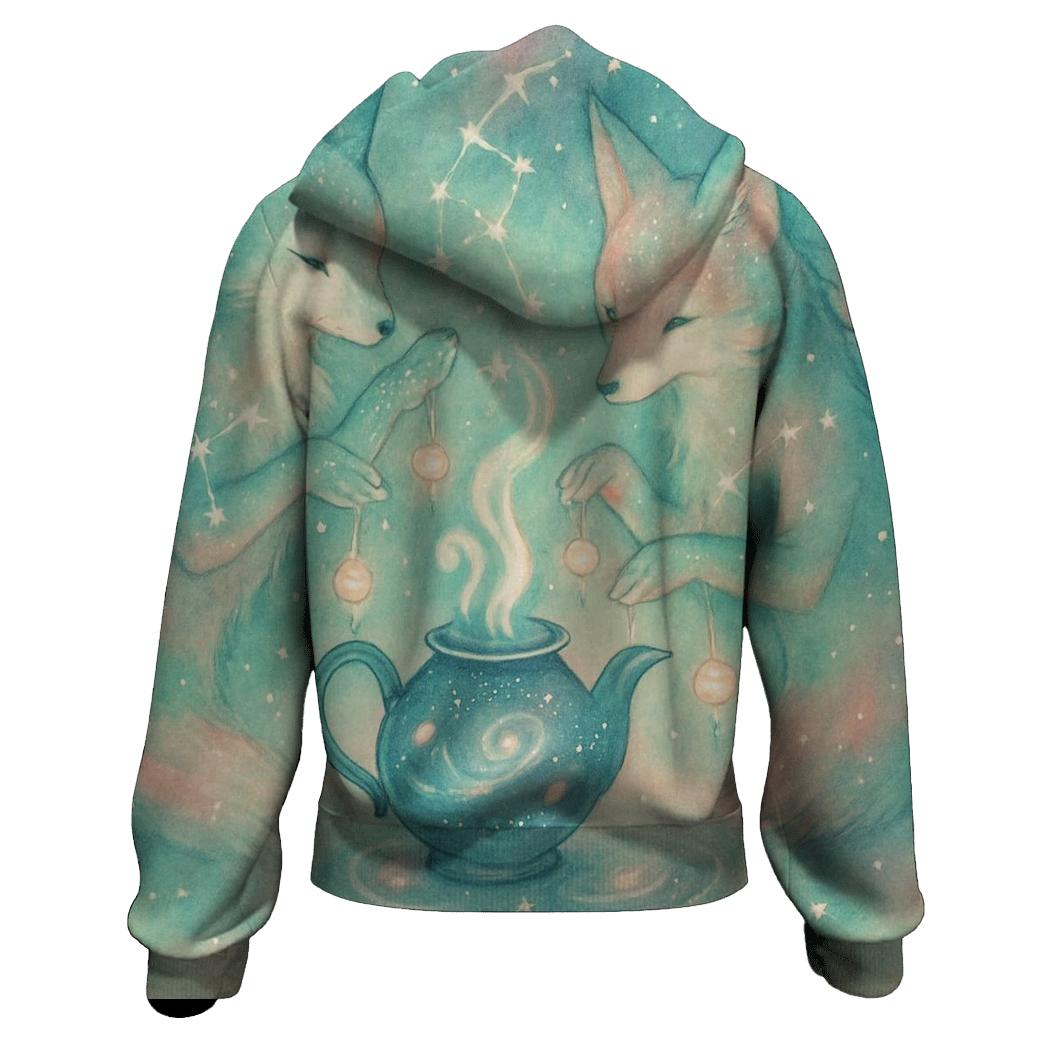 Cosmic Tea Ceremony embroidered hoodies