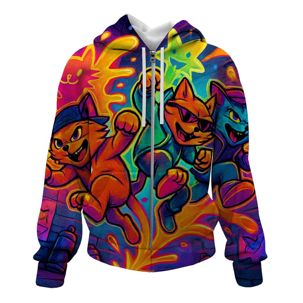 Graffiti Alley Gang Cats lightweight hoodies