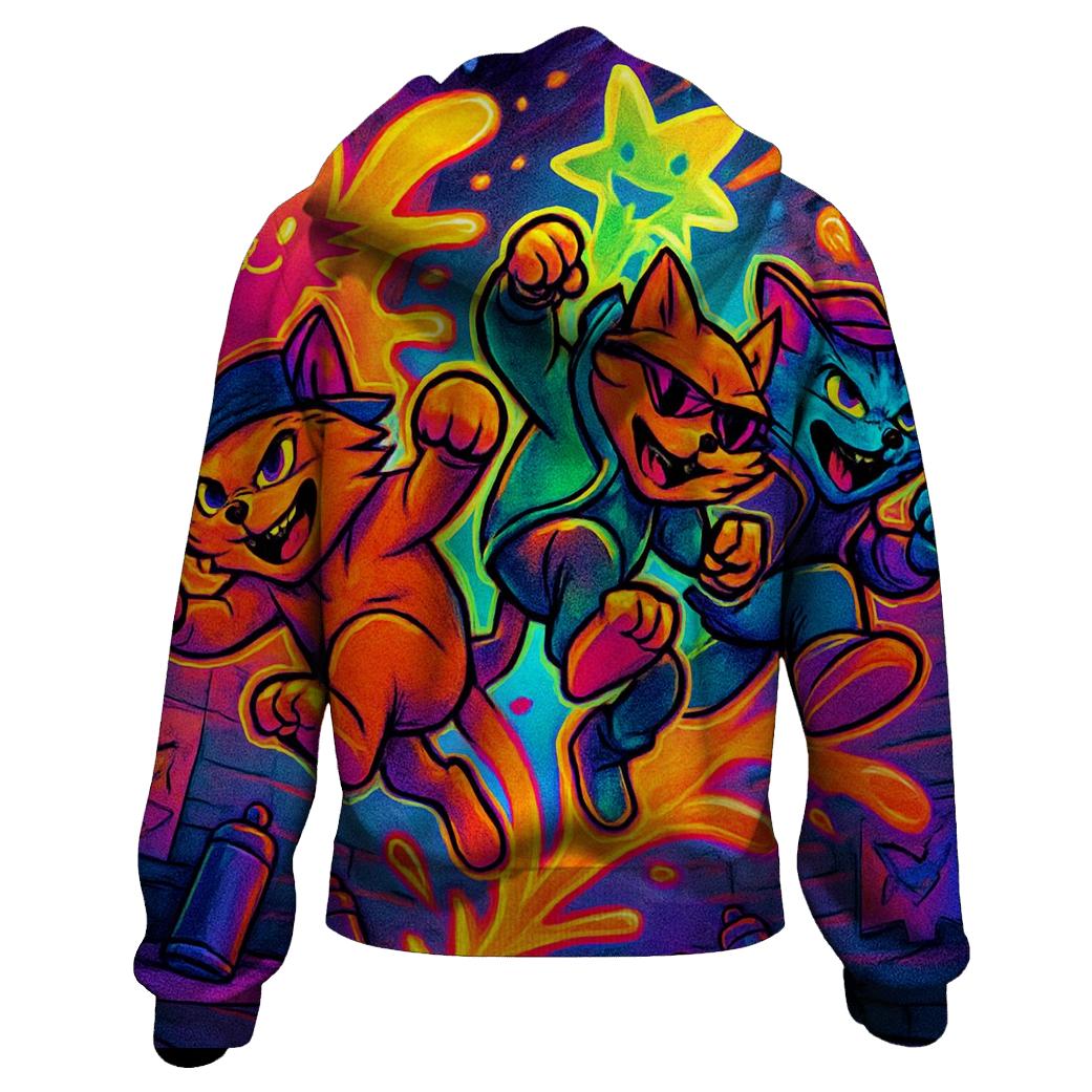 Graffiti Alley Gang Cats lightweight hoodies