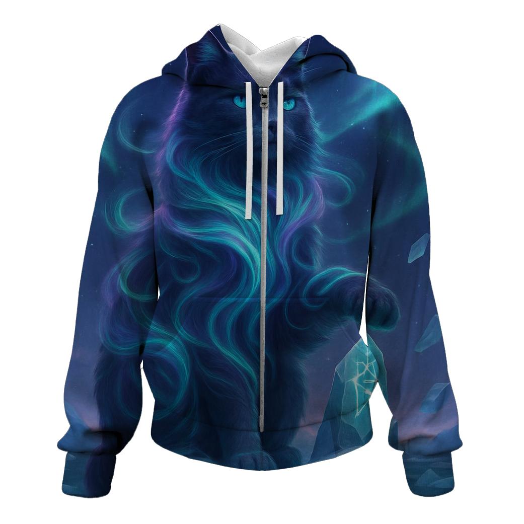 Aurora Guardian Cat designer hoodies