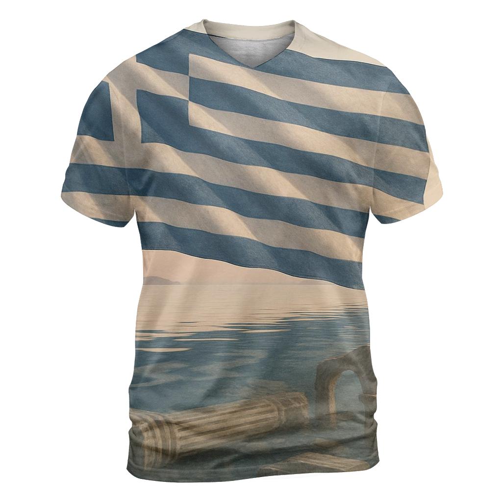 Aegean Marble artistic all-over print tops