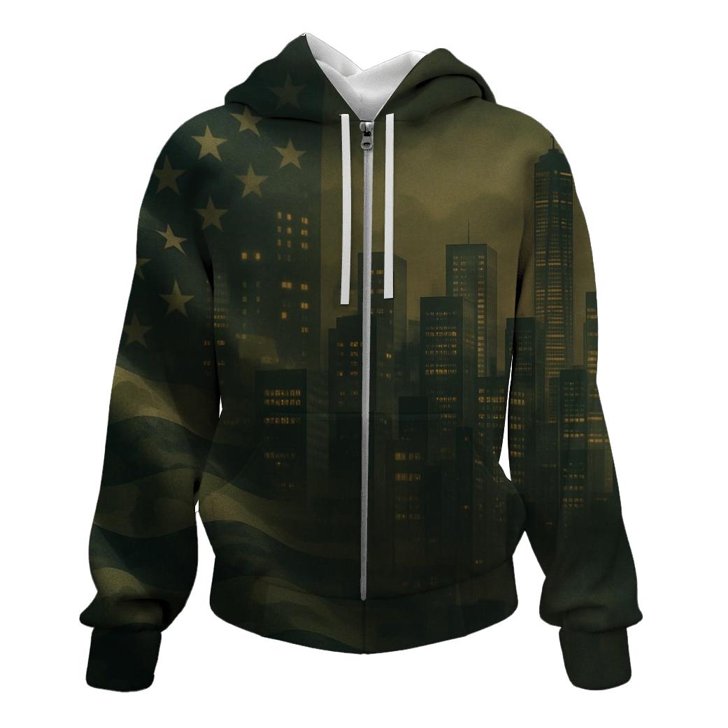 Camouflage Skyline Fusion embroidered hoodies