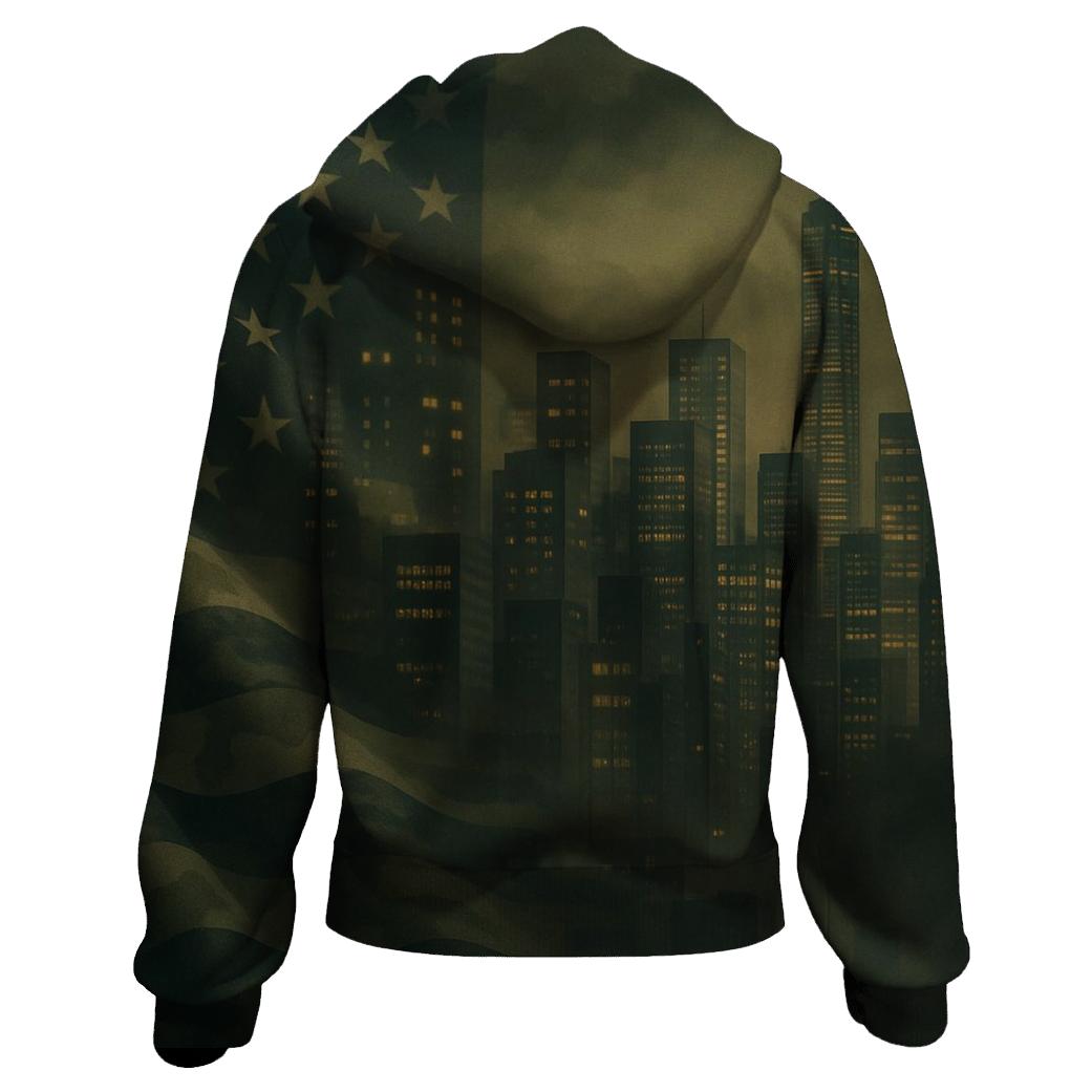 Camouflage Skyline Fusion embroidered hoodies