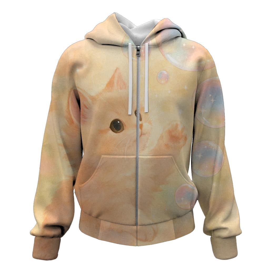 Bubble Dreamer Kitten lightweight hoodies