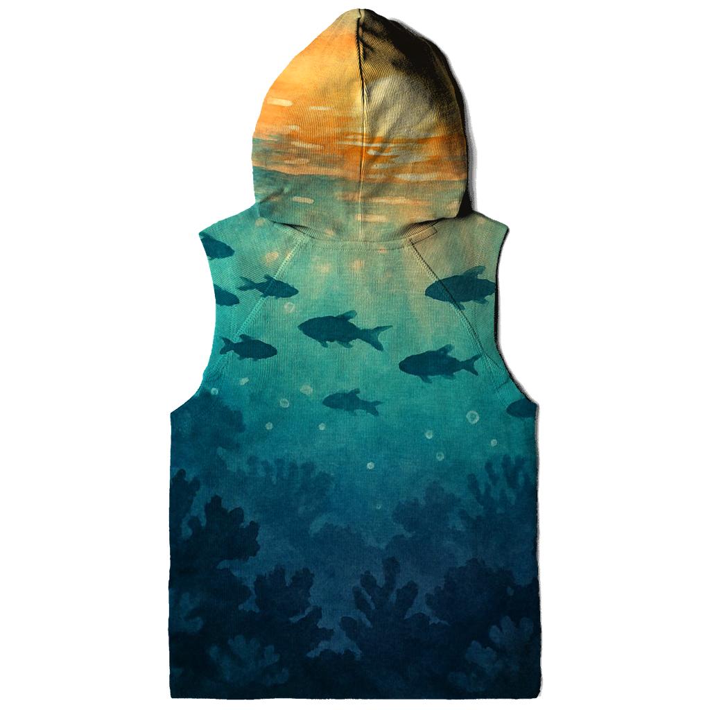 Cyan Reef Sundown printed hoodies