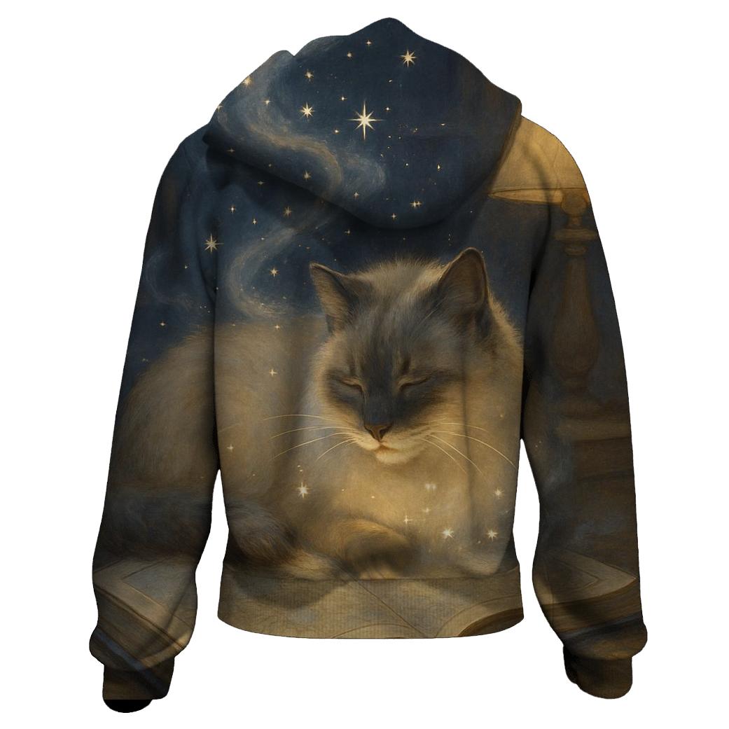 Library Starglow Cat printed hoodies