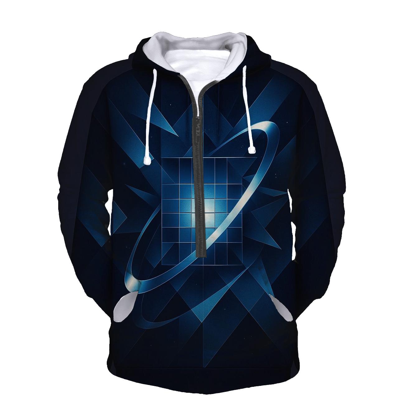 Chromatic Orbit Grid pullover hoodies