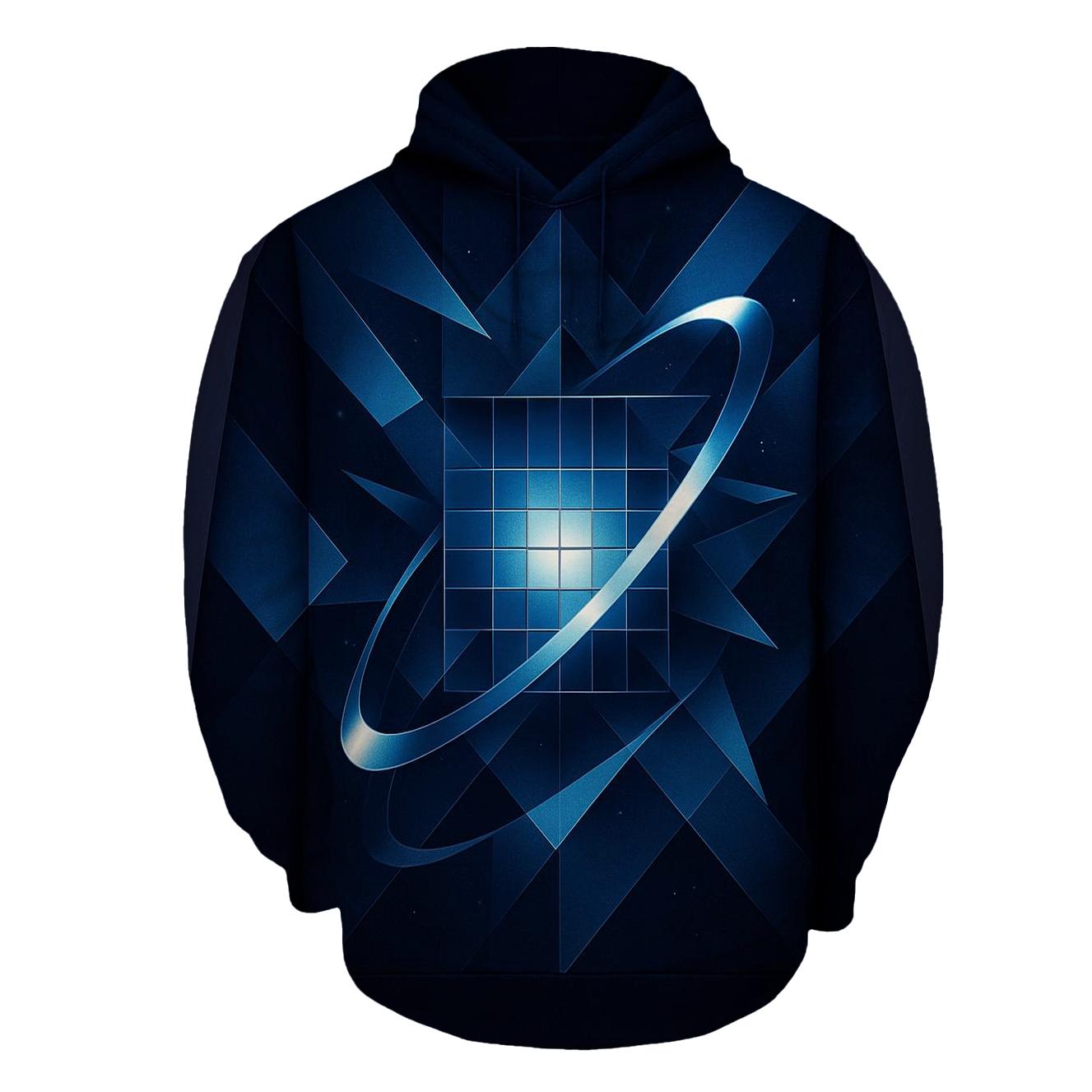 Chromatic Orbit Grid pullover hoodies
