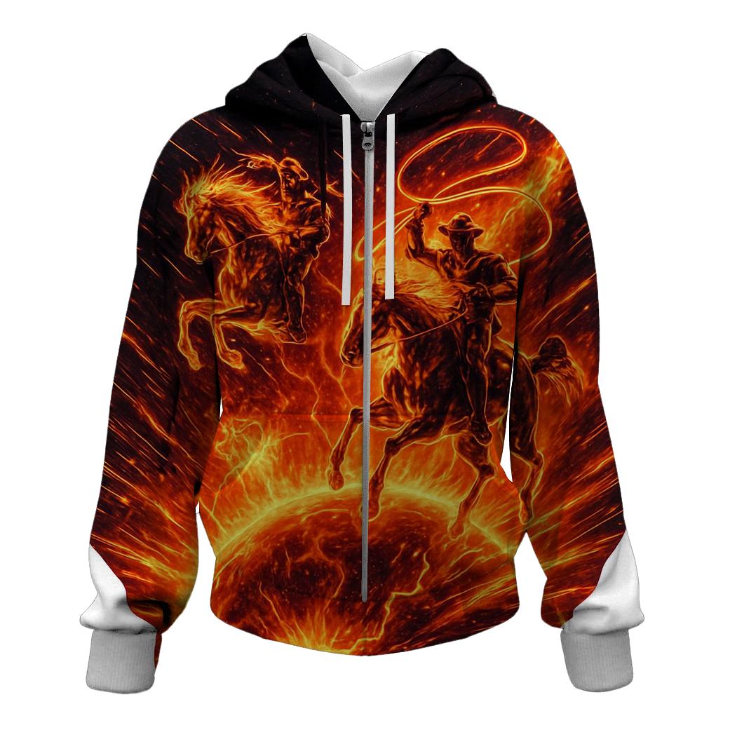 Solar Flare Rodeo printed hoodies