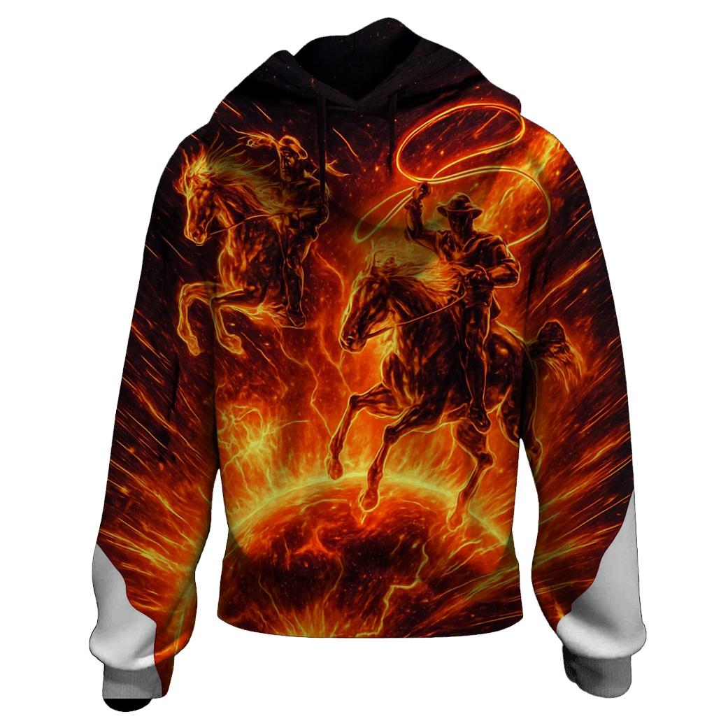 Solar Flare Rodeo printed hoodies