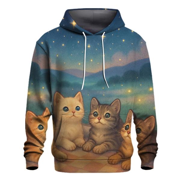 Stargazer Kittens Picnic embroidered hoodies