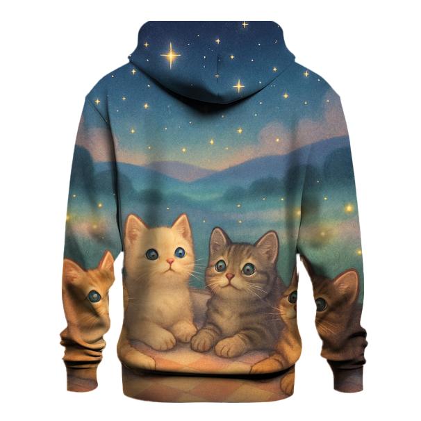 Stargazer Kittens Picnic embroidered hoodies